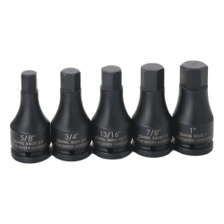 Williams 38932 Hex Driver Impact Socket Set On Clip Rail 3/4" Drive 5-Pieces
