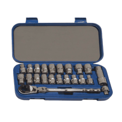 Williams JHW50671 6-Point Bolt Thru Socket Tool Set 22-Piece 3/8" Drive