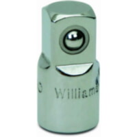 Williams JHWMB-130 1/4" Drive Adapter, 3/8" Male x 1/4" Female, 1" Length Chrome Finish.