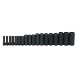 Williams JHWMS-12-18H Metric Deep Impact 6-Pt. Socket Set 3/8" Drive 18 Piece