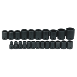Williams MS-4-23RC Shallow Impact 6-Pt Socket Set 1/2" Drive 23 Pcs. On Clip Rail