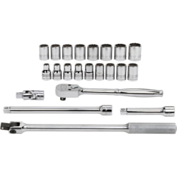 Williams MSS-22F Socket and Drive Tool Set 1/2" Drive 22 Piece 6 & 12 Point