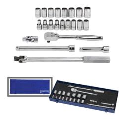 Williams MSS-22FTB Socket and Drive Tool Set 1/2" Drive 22 Piece 12 Point With Metal Box