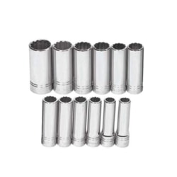 Williams JHWMSSD-12RC Deep Socket Set 1/2" Drive 12 Point 12 Piece METRIC