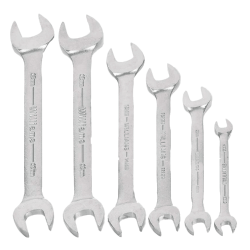 Williams MWS-26 Satin Double Head Open End Wrench 6 Piece Set Metric