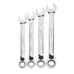 Williams MWS-4RC Chrome Reversible Ratcheting Combination Wrench 4 Piece Set Metric