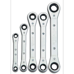 Williams WS-12 Chrome Ratcheting Box Wrench 5 Piece Set 6 And 12 Point SAE