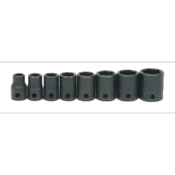 Williams WS-2-8 3/8" Drive Shallow Imapct 6-Point Socket Set 8 Piece on Clip Rail