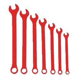 Williams WS1170RSC SUPERCOMBO® Combination Wrench Set 7-Pieces, Red, 12 Point SAE