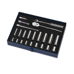 Williams WSB23HFTB 3/8" Drive 6-Pt Socket and Drive Tool Set, 23-Piece With Tool Box