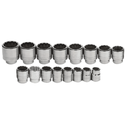 Williams JHWWSH-16TB Shallow 12-Point Socket Set 3/4" Drive 16 Piece With Tool Box