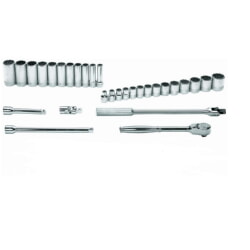 Williams WSS-30F 1/2" Drive 12-Point Socket and Drive Tool Set 30 Pieces Without Toolbox