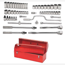 Williams WSS-57FTB 1/2" Drive 8 & 12 Point Socket and Drive Tool Set with ToolBox 57-Piece.