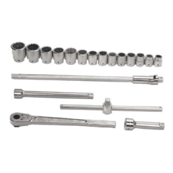 Williams WSX-20 12-Point Socket and Drive Tool Set Only 1" Drive 19 Piece Without Metal Box