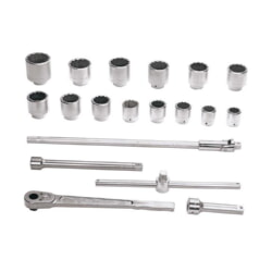 Williams WSX-21 12-Point Socket and Drive Tool Set Only 1" Drive 19 Piece Without Metal Box