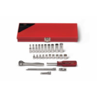 Wright Tool 223 1/4" Drive 25 Piece Standard & Deep Socket Set 6-Point With Metal Toolbox