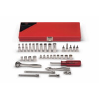 Wright Tool 236 1/4" Drive 35 Pieces 6,12 & 8 Pt. Standard Socket, 6 & 12 Pt. Deep Socket & Screwdreiver Bit Socket Set