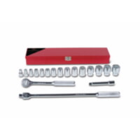 Wright Tool 423 1/2" Drive 18 Piece Standard 6-Point Socket Set in Metal Toolbox
