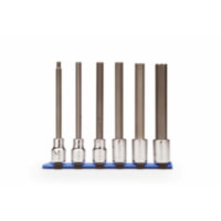 Wright Tool 454 1/2" Drive 6 Piece Long Length Metric Hex Bit Socket Set On Clip Rail