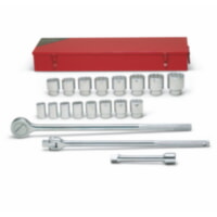 Wright Tool 618 3/4" Drive 19 Piece Standard 12-Point Socket Set in Metal Toolbox