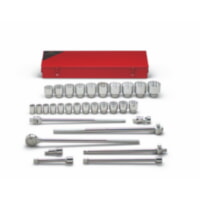 Wright Tool 631 3/4" Drive 31 Piece Standard 12-Point Socket Set in Metal Toolbox