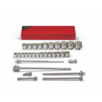 Wright Tool 650 3/4" Drive 31 Piece Standard Metric 12-Point Socket Set in Metal Toolbox