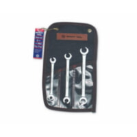 Wright Tool 743 Satin Flare Nut Wrench 3 Piece Set SAE in Pouch