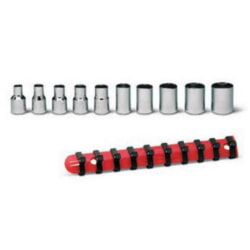 Wright Tool 200 1/4" Drive 10 Piece Standard 6-Point Socket Set On Clip Rail