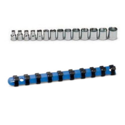 Wright Tool 354 3/8" Drive Standard 6-Point Socket Set. 14-Pieces on Clip Rail Metric