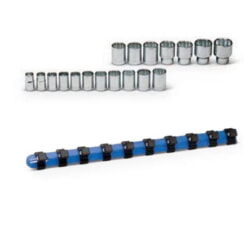 Wright Tool 469 1/2" Drive 18 Piece Standard Metric 12-Point Socket Set On Clip Rails