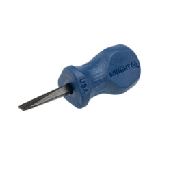Wright Tool 9122 Slotted Screwdriver, Large 3-Flute Handle, Round Shank, Tip Size 1/4", Length 3-7/16"