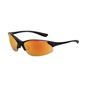 Crossfire Matte Black Frame-Red Mirror Lens Safety Glasses. MAIN 