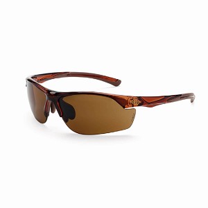 Crossfire AR3 Premium Safety Glasses, Crystal Brown Frame-Super Dark Brown Lens. MAIN 