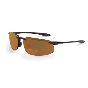 Crossfire Matte Black Frame - Bronze Bifocal Lens Safety Glasses 2.5 Diopter. MAIN 