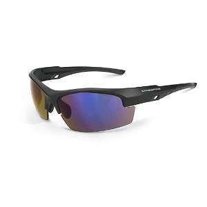 Crossfire Crucible Premium Matte Black Frame - Blue Mirror Lens Safety Glasses. MAIN 