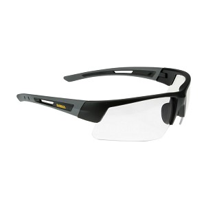 DEWALT Crosscut Black Frame Safety Glasses with Rubber No-Slip Temples Clear Lens. MAIN 
