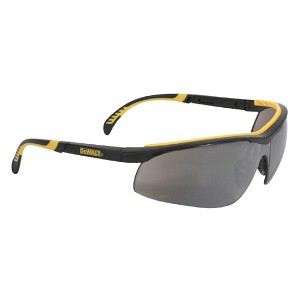 DEWALT Black Frame Safety Glasses with Adjustable Temples Silver Lens. MAIN 