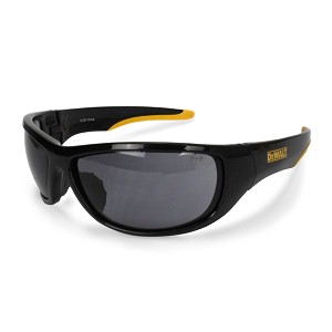DEWALT Dominator Black Yellow Frame Safety Glasses Smoke Lens. MAIN 