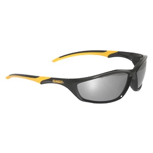 DEWALT Router Safety Glasses Black-Yellow Lightweght Frame Silver Mirror Lens. MAIN 