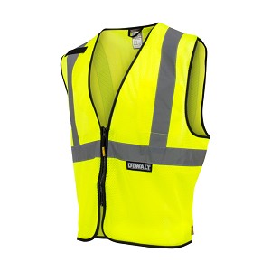 DeWALT DSV220 Economy Mesh Vest Class 2 with Zipper Closure Hi-Viz Green 