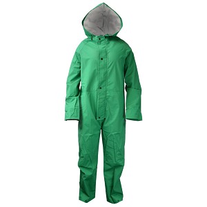 Neese 10096-50-1-GRN Economy Chemical Shield Coverall with Hood Green MAIN 