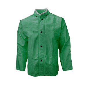 Neese 56001-01-1-GRN Quilted Green Rain Jacket Minimum of 30" Long with Snaps for Hood 