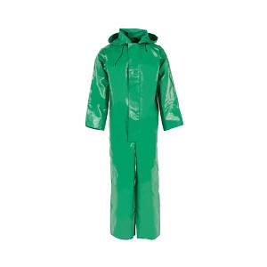 Neese 96001-50-1-GRN Heavyweight Coverall with Hood Ideal for Incidental Chemical Splash, Green 
