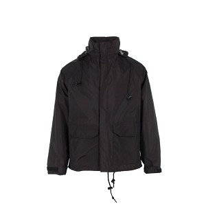 Neese UN523-00-1-BLK Wind and Water Proof Breathable Black Jacket with Attached Contoured Hood 