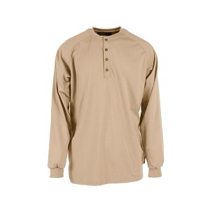 Neese VI6HSKH Cotton FR Henley Long Sleeve Shirt (CAT 2) Khaki 