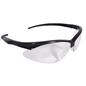 Radians Apocalypse Black Frame Safety Glasses Lightweight Style Comes with Safety Neck Cord Clear Anti-Fog 
