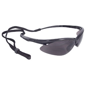 Radians Apocalypse Black Frame Safety Glasses Lightweight Style Comes with Safety Neck Cord Smoke 