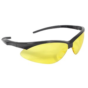 Radians Apocalypse Black Frame Safety Glasses Lightweight Style Comes with Safety Neck Cord Amber 