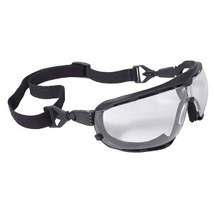 Radians Dagger Foam Lined Black Frame Safety Goggle Clear Anti-Fog 