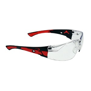 Radians Black Red Frame Safety Glasses Clear 